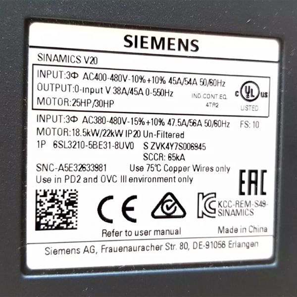 6SL3210-5BE31-8UV0 - 63324